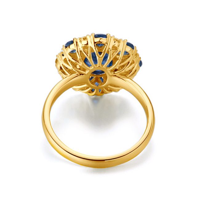 Anello Marguerite Du Cap - Oro Giallo, Diamanti & Zaffiri