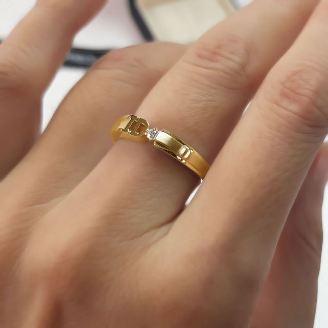 Fedi Nuziali I Do - Anello Da Uomo in Oro Giallo e Diamante