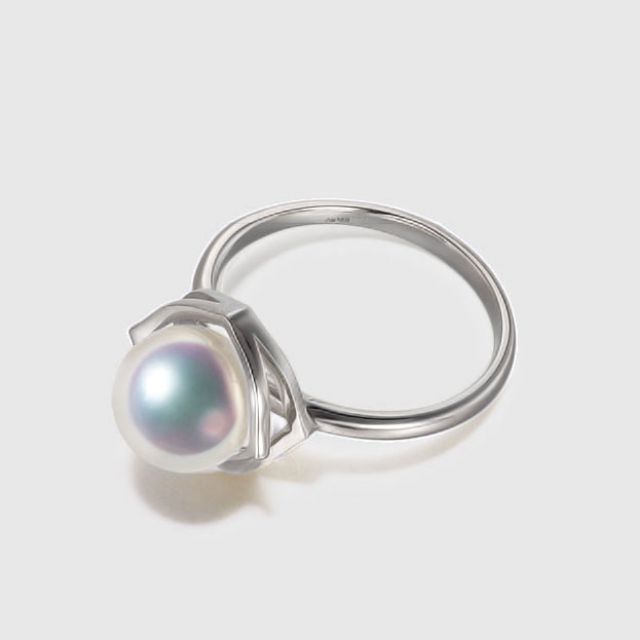 Anello Coco - Oro Bianco e Perla Akoya Giappone