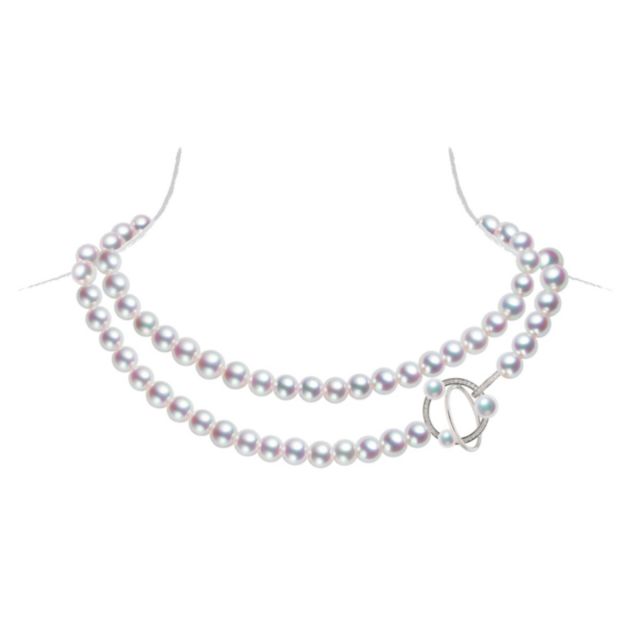 Collana Lunga Hajime  - Perle Akoya Bianche 90cm - AAA, 7.5/8mm | Gemperles