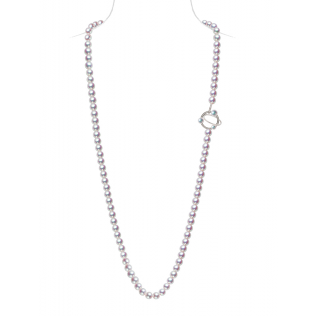 Collana Lunga Hajime  - Perle Akoya Bianche 90cm - AAA, 7.5/8mm | Gemperles