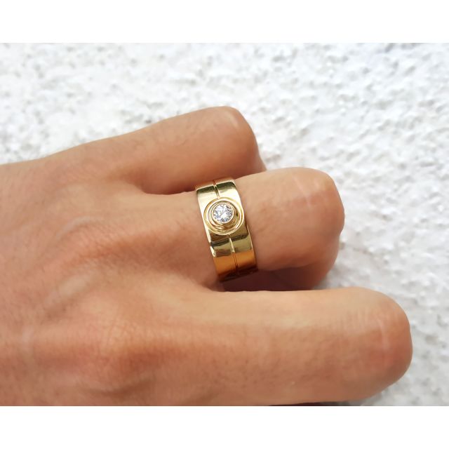 Anello da Uomo in Oro giallo 18 carati. Anello con diamante | Octave