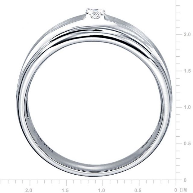 Anello Uomo - Oro bianco - Diamante 0.083ct