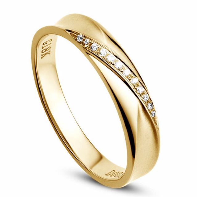 Fede Nuziale Donna Emilia - Oro Giallo 18kt e Diamanti VS/G