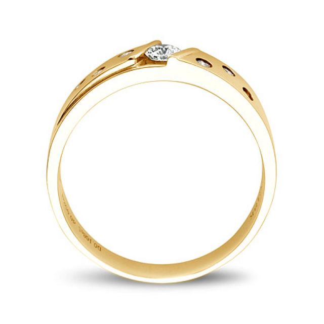 Fede Nuziale da Donna Yasmina - Oro Giallo 18kt, Diamanti