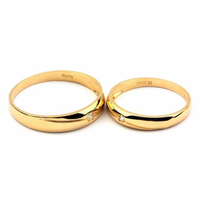 Fede Nuziale per Donna Coralis - Oro Giallo 18kt e Diamante