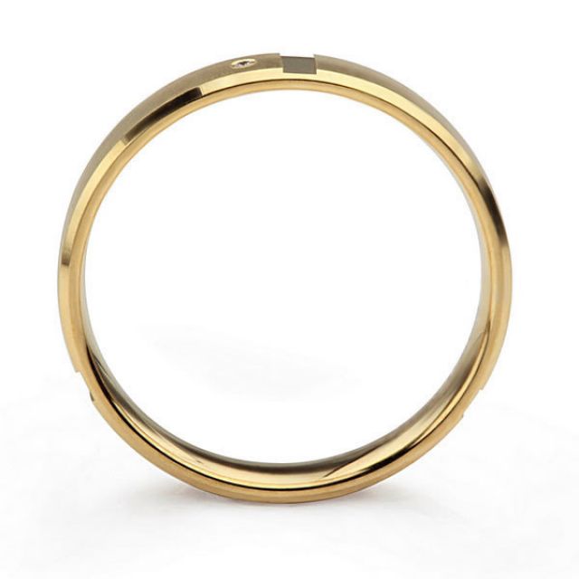 Fede nuziale donna. Oro giallo 18ct e diamanti | Bleuzenn