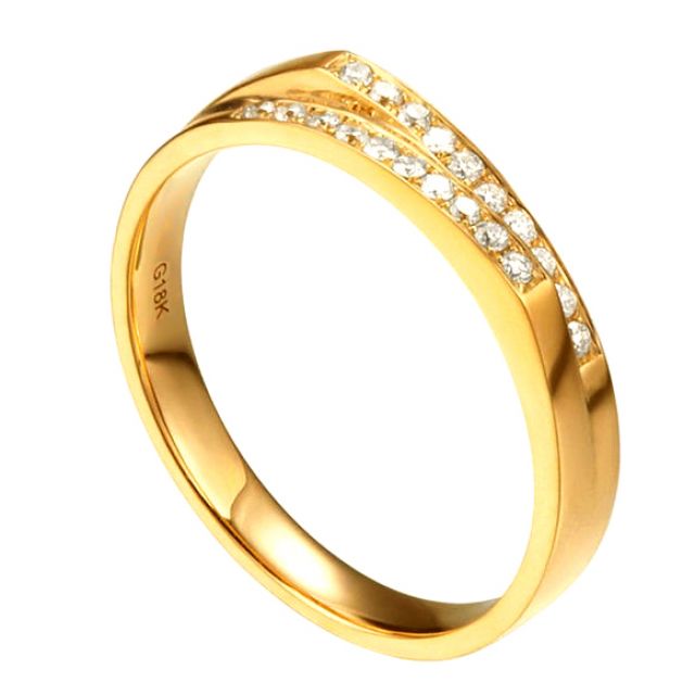 Fede Donna - Oro giallo 2.60gr - Diamanti 0.095ct