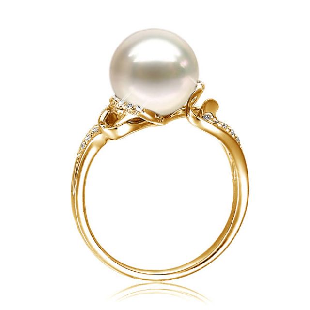 Anello Corinthe - Oro Giallo, Perla d'Acqua Dolce