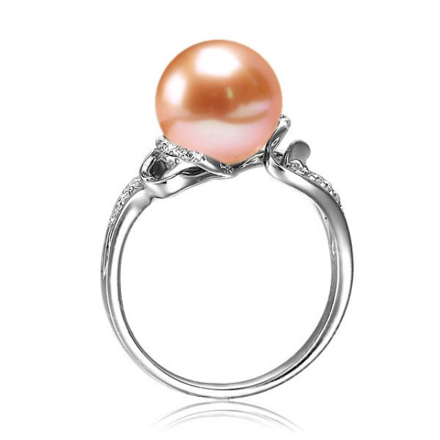 Anello Corinthe - Oro Bianco, Perla d'Acqua Dolce