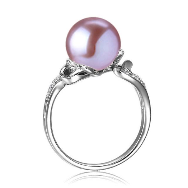 Anello Corinthe - Oro Bianco, Perla d'Acqua Dolce