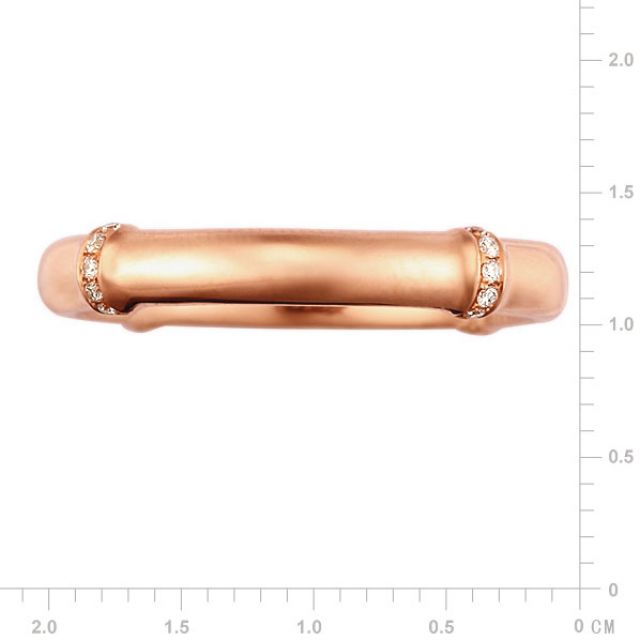 Anello bambù oro rosa 18ct - Anello lusso e diamanti