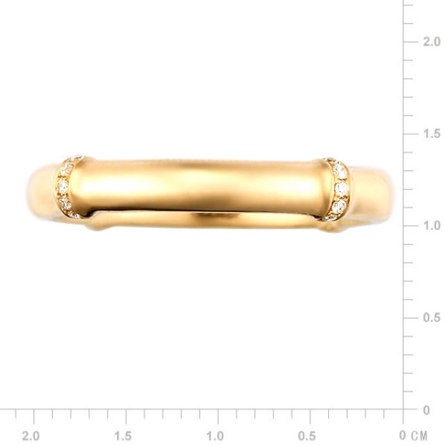 Anello bambù oro giallo 18ct - Anello lusso e diamanti | Bambù