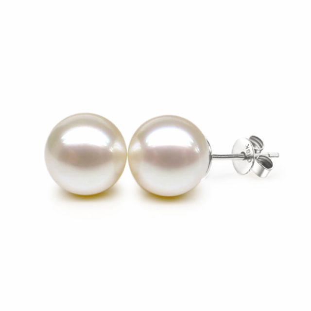 Orecchini Vesta- Perle d'Acqua Dolce Bianche 9/9.5mm AAA - A Lobo Oro Bianco