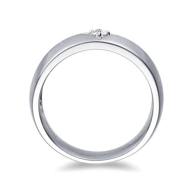 Anello per Uomo in Oro bianco 18ct. Diamante centrale | Borgia