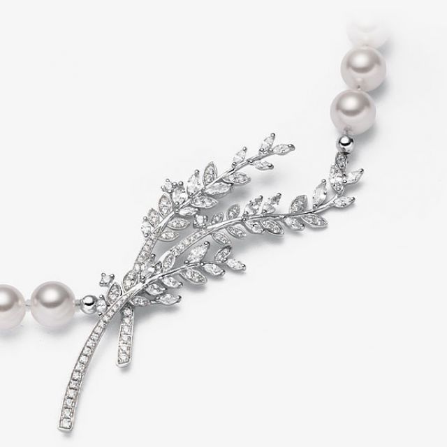 Collana di Perle Bianche Symphonie Nuptiale - Akoya Giappone - 7/7.5mm, AAA