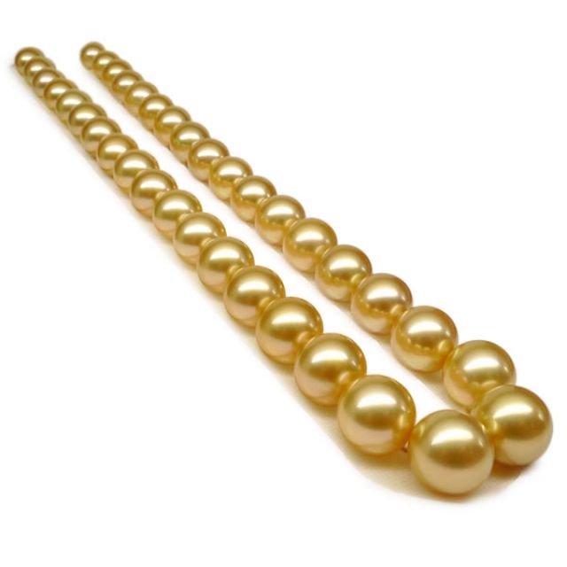 Collana Clothilde - Perle Coltivate Dorate Gold dei Mari del Sud