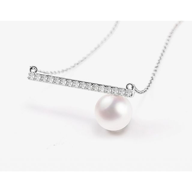 Collana Ciondolo Réflexion - Oro Bianco, Diamanti & Perle Akoya