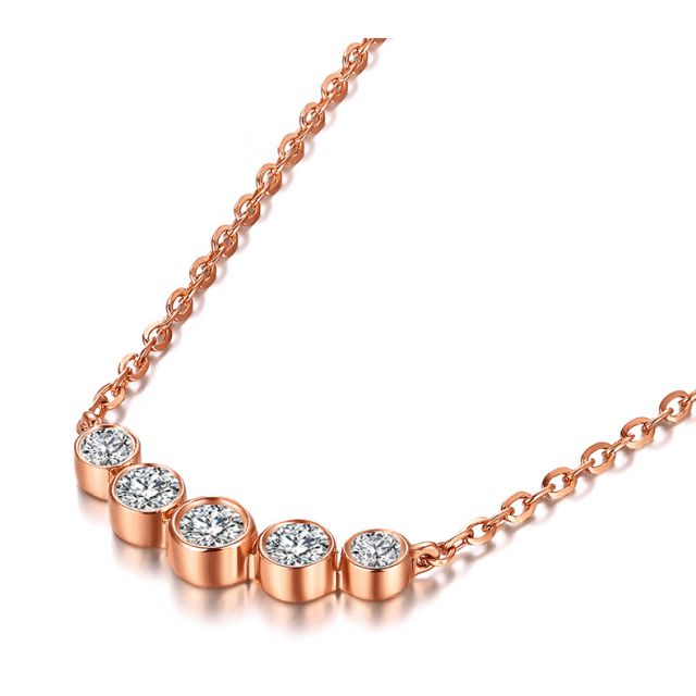 Collana Ciondolo Quintessenza - Oro Rosa & Diamanti 0.26ct | Gemperles