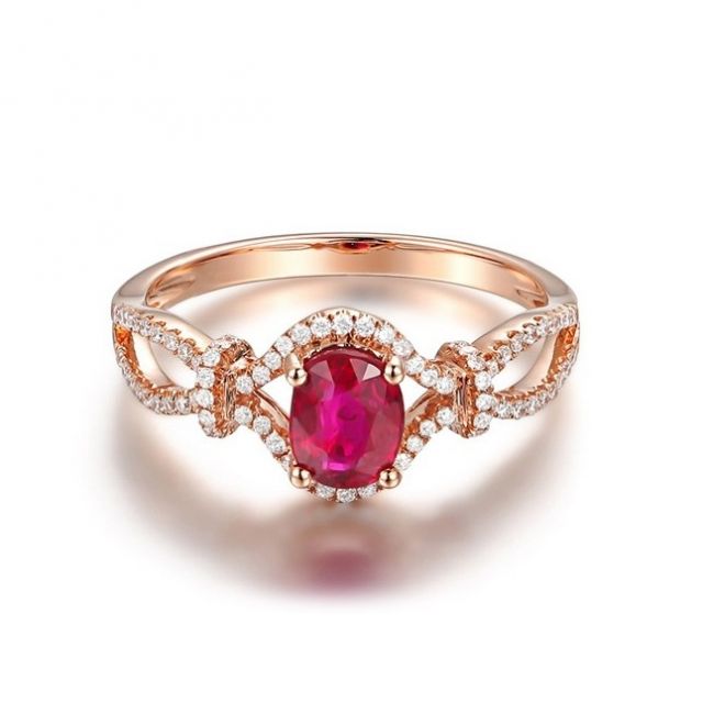 Anello Giardino Segreto - Oro Rosa, Rubino Birmania & Diamanti