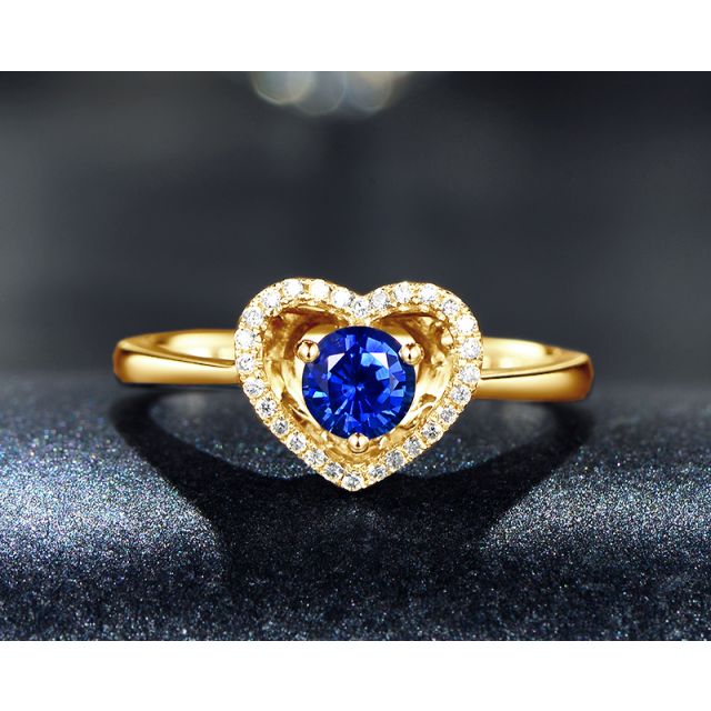 Anello Love Me Tender - Oro Giallo, Diamanti & Zaffiro Blu