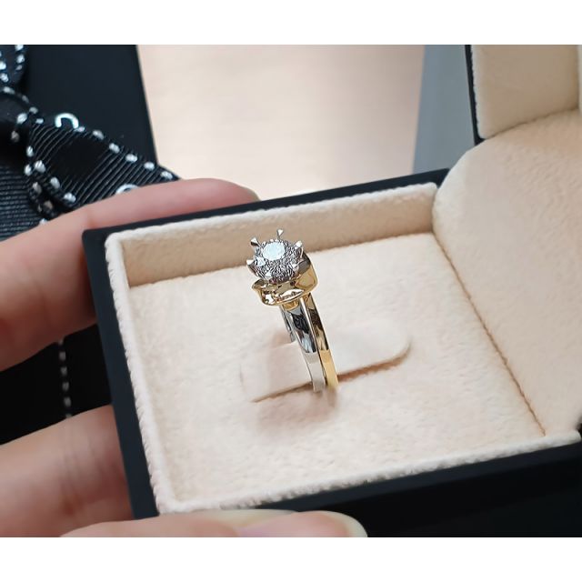 Anello di Fidanzamento Doppio Insieme - Oro Bianco & Rosa 18kt, Diamanti | Gemperles