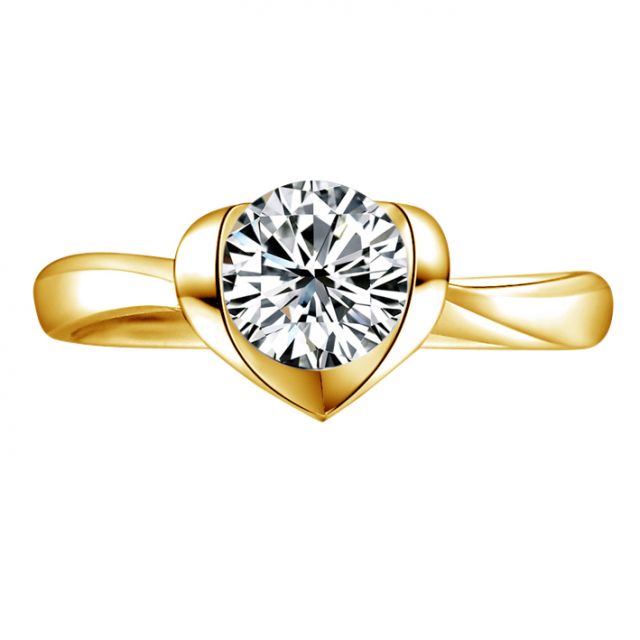 Anello di Fidanzamento Cuore Maestoso - Diamante Solitario & Oro Giallo | Gemperles