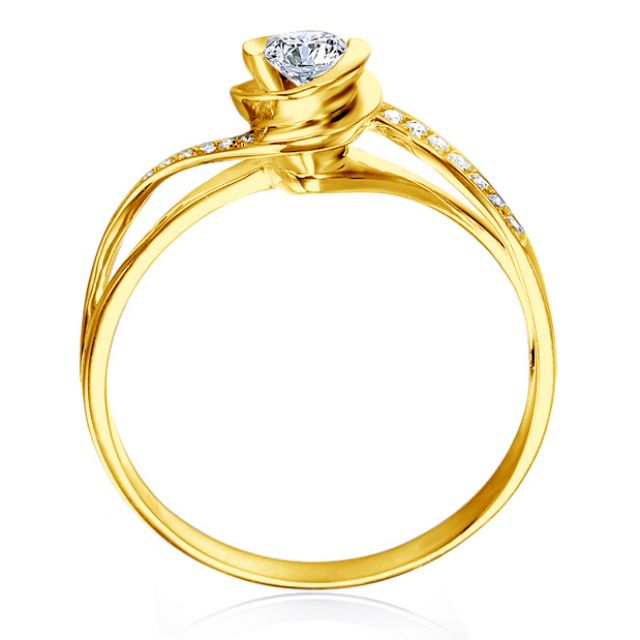 Anello Solitario Composto A Julie - Oro Giallo & Diamante | Gemperles