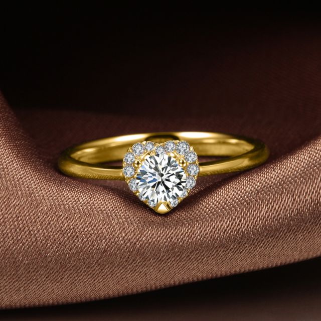 Anello di Fidanzamento Cuore di Diamante - Solitario Oro Giallo 18kt e Diamante | Gemperles