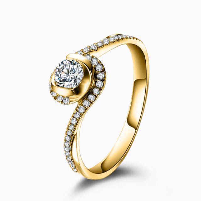 Anello Solitario Composto Ti Appartengo - Oro Giallo & Diamanti | Gemperles