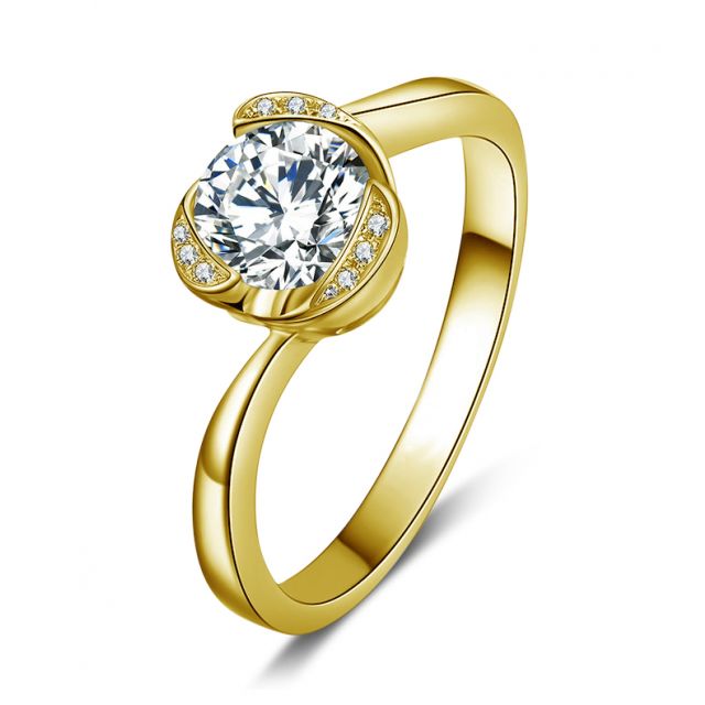 Anello di Fidanzamento Delicatezza - Oro Giallo 18kt & Diamanti | Gemperles