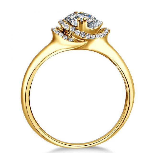 Anello di Fidanzamento Grazioso - Oro Giallo 18kt & Spirale Diamanti | Grazioso