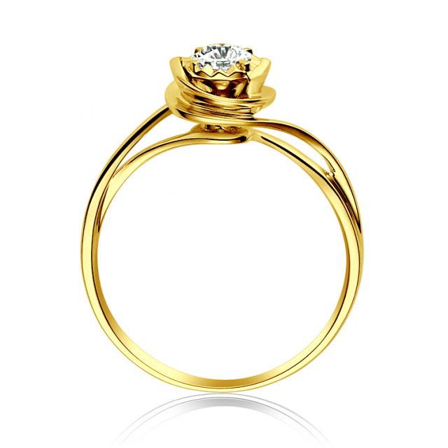 Anello di Fidanzamento Stregato - Oro Giallo & Diamante