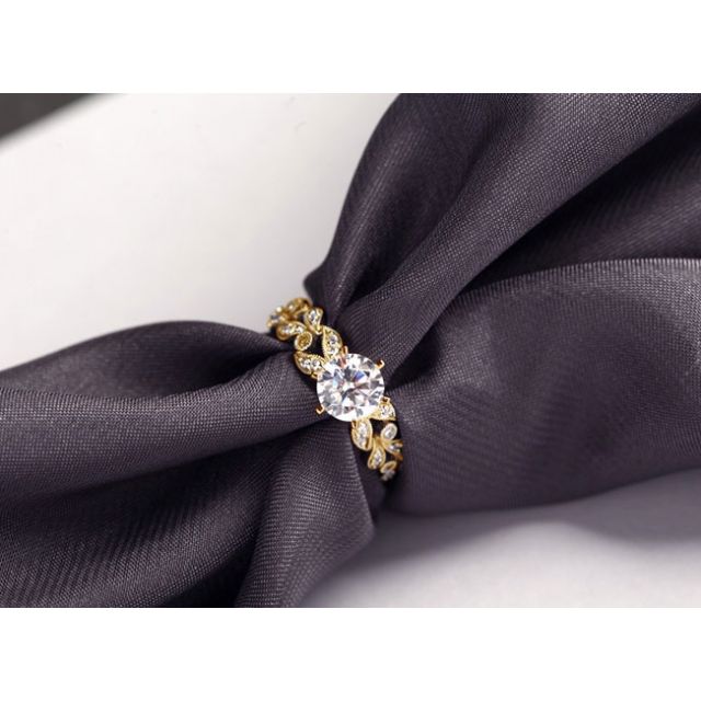 Anello di Fidanzamento Sensation - Oro Giallo e Diamante Solitario Composto | Gemperles