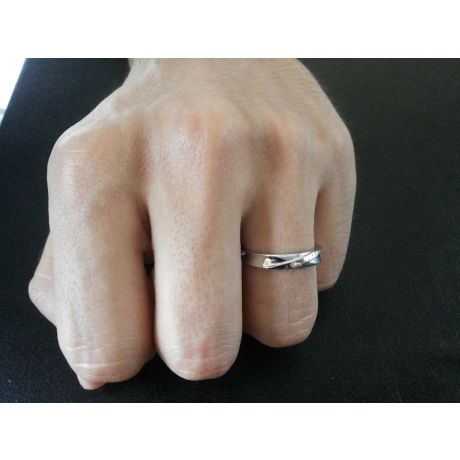 Fede Nuziale Uomo Marshal - Oro Bianco 18kt e Diamante VS/G