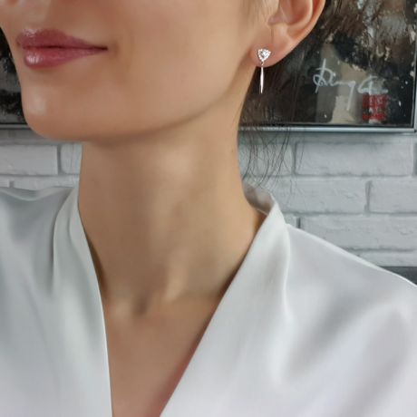 Orecchini Pendenti Anastasia - Oro Bianco & Diamanti