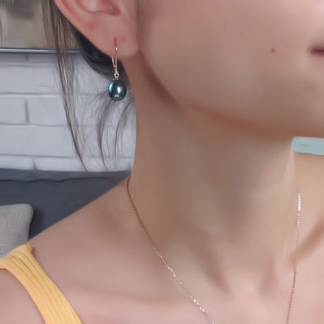 Orecchini Bastet - Perle Acqua Dolce Nera, Monachella Oro Giallo