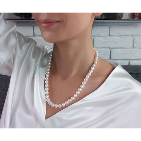 Collana Apollo  - Perle d'Acqua Dolce Bianche - 8.5/9.5mm, AAA