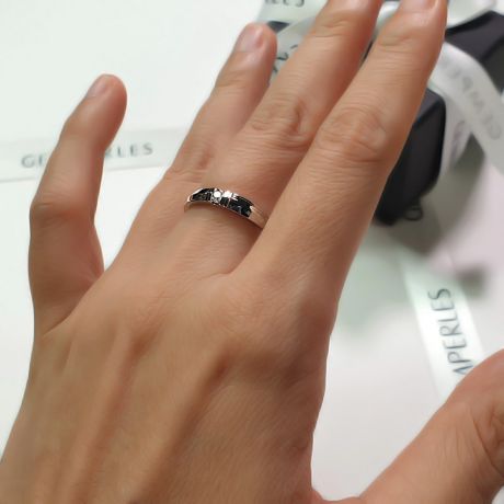 Fede Nuziale da Donna Constance - Oro Bianco e Diamante
