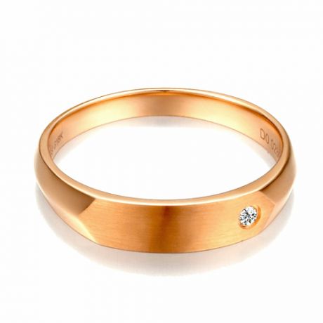 Fede Nuziale da Uomo Gabriel - Oro Rosa & Diamante Interno