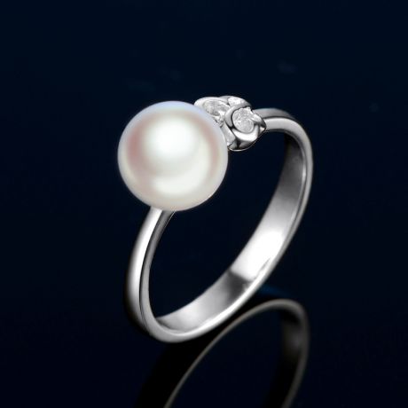 Anello Farfalla - Oro Bianco e Perla Akoya
