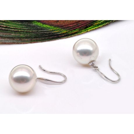 Orecchini Pendenti Shoko - Perle Akoya Bianche 7.5/8mm AAA - Gancetti Oro Bianco