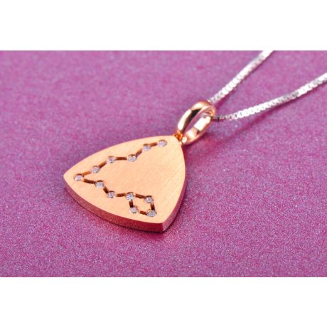 Ciondolo astrologico - Costellazione dei pesci - Oro rosa, diamanti