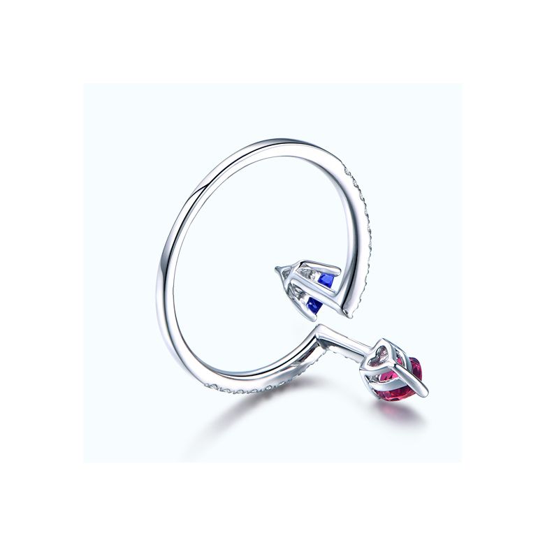 Bague Autre moi. Or blanc, diamants, Saphirs - 6