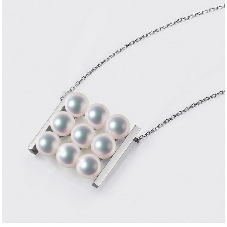 Ciondolo Tezuka - Oro Bianco 18kt e Perle Akoya - 6