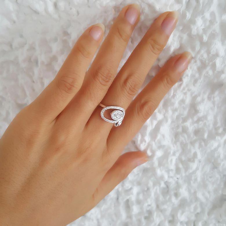 Anello Donna - Oro rosa 3.90gr - Diamanti 0.280ct - 5