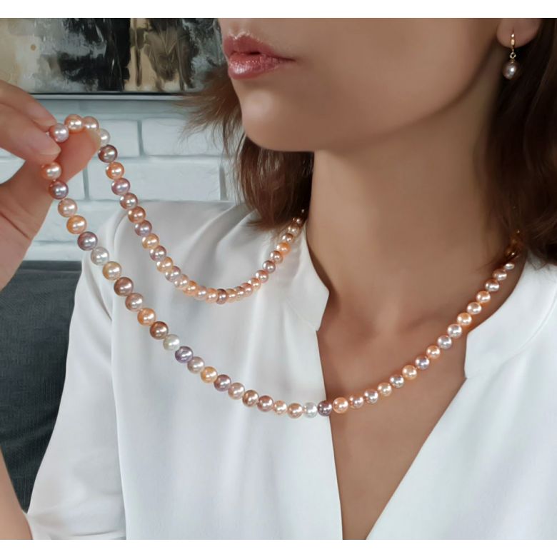 Collana Chorus  - Perle d'Acqua Dolce Miste - 7.5/8mm, AAA - 2