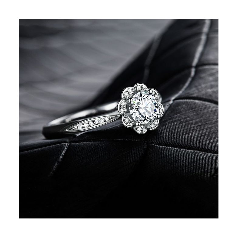 Anello solitario con diamante in oro bianco - Jasmin étoilé - 6