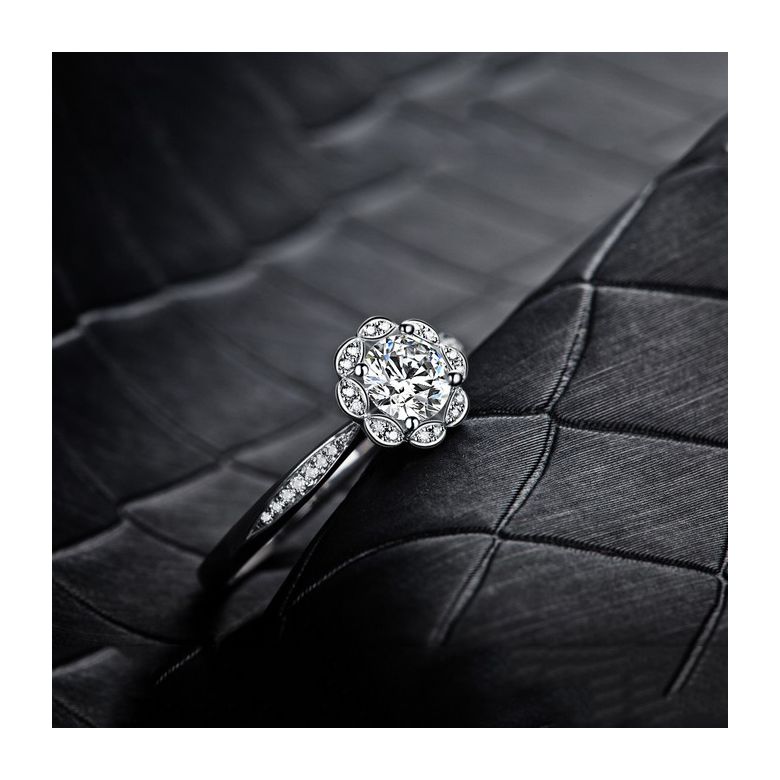 Anello solitario con diamante in oro bianco - Jasmin étoilé - 5