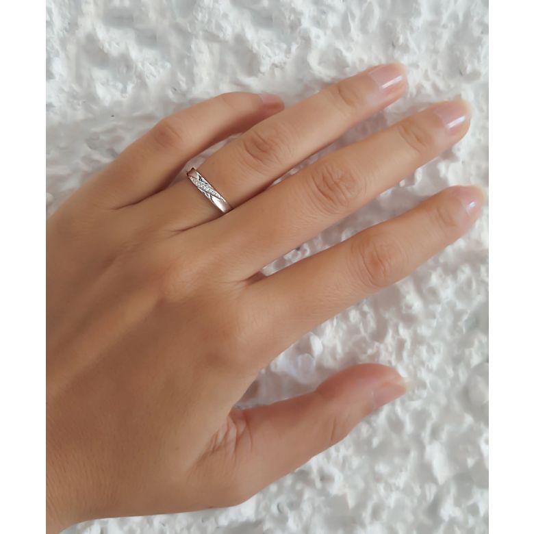 Fede Nuziale Donna Yavana - Platino e Diamanti VS/G - 2